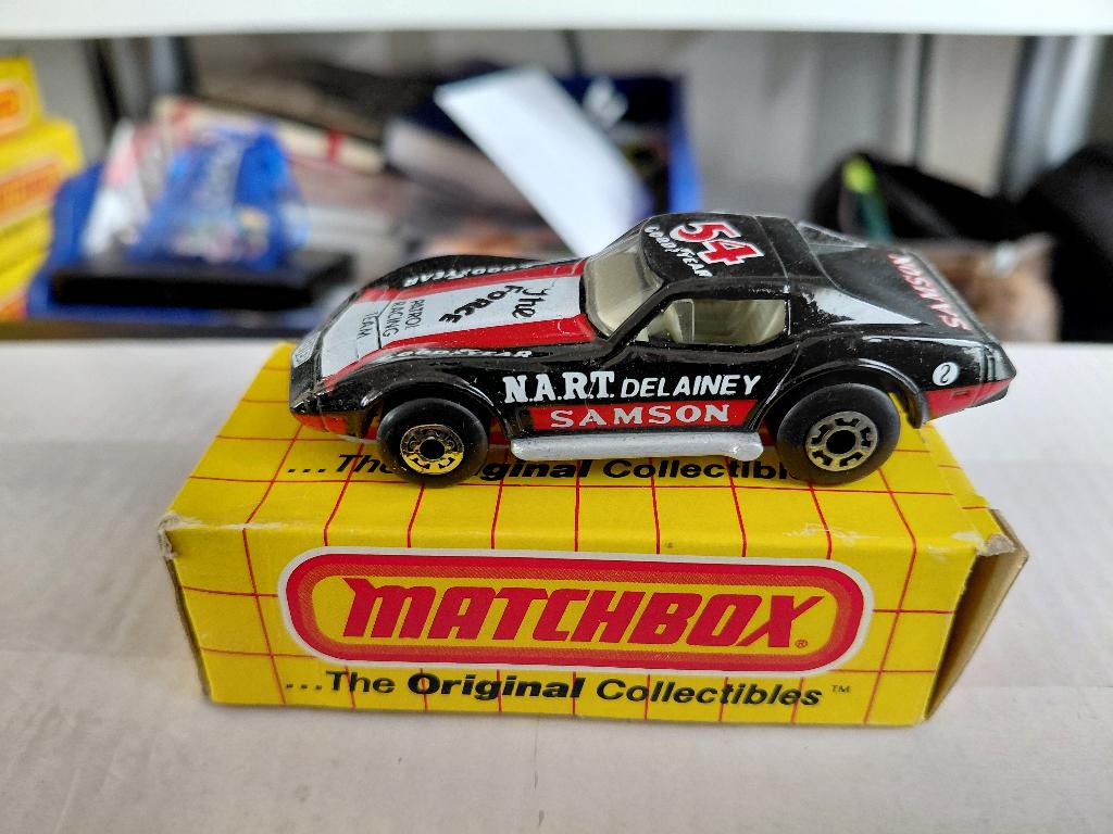 Matchbox 62 Chevrolet Corvette "NART DELAINEY" US doos, Hobby en Vrije tijd, Ophalen of Verzenden, Zo goed als nieuw, Auto