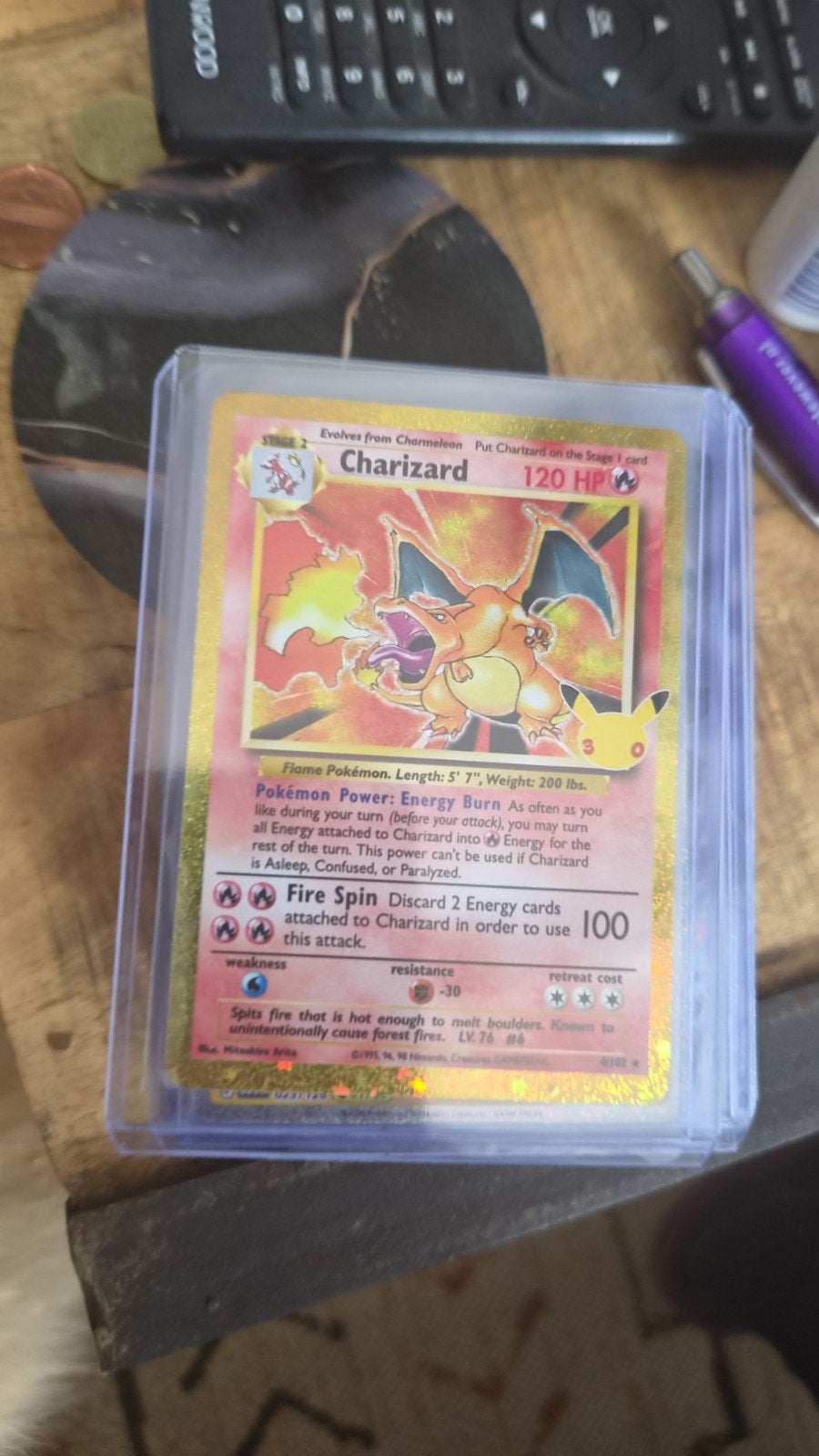 Pokémon Charizard Celebrations 30th Anniversary Kaart, Ophalen of Verzenden, Nieuw, Losse kaart
