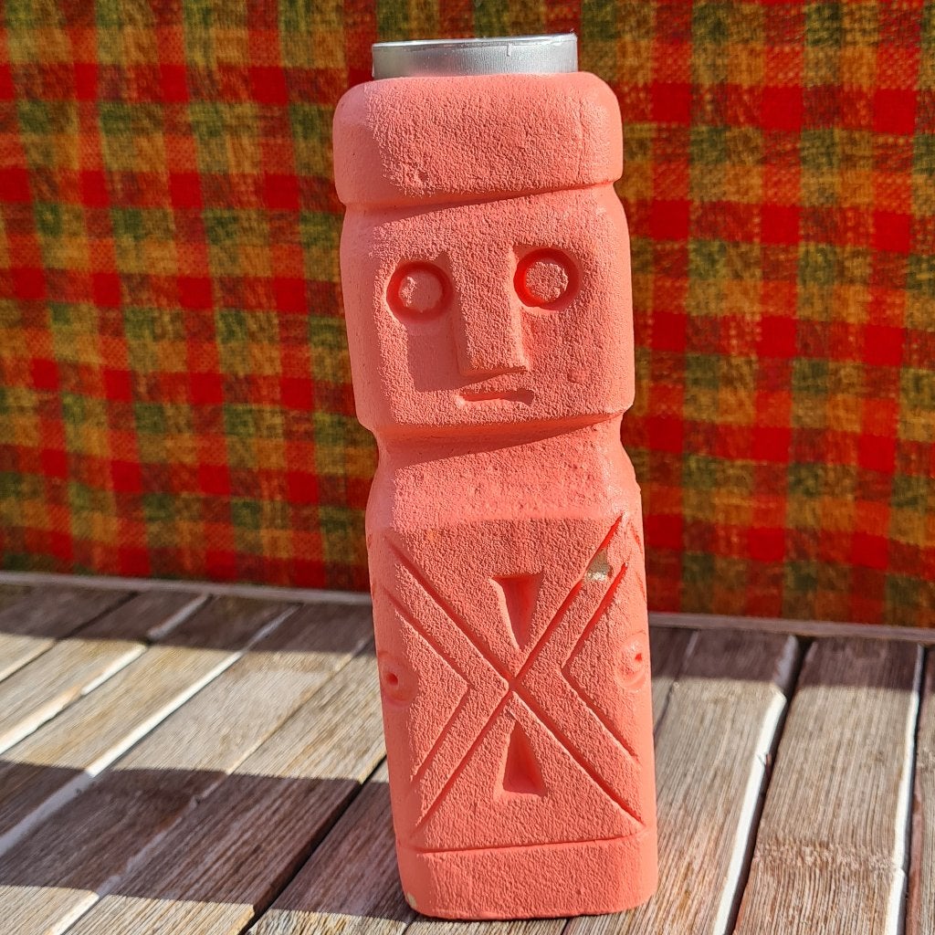 Bazar Bizar Stoneman Waxinelichthouder Bali Zalm Roze, Gebruikt, Steen/keramiek, 16 cm, Ophalen of Verzenden