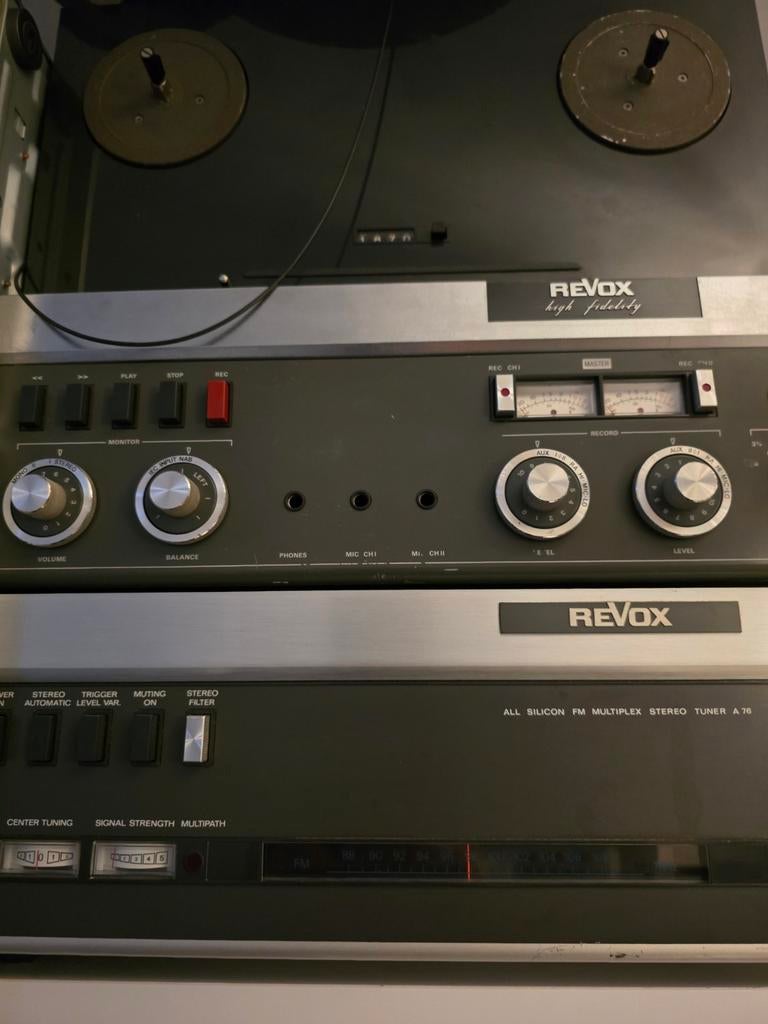 Revox A77 mk3 Bandrecorder & A76 Tuner - Gereviseerd, Audio, Tv en Foto, Ophalen of Verzenden, Bandrecorder