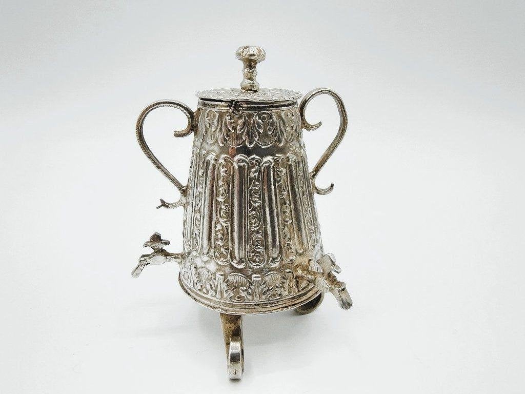 Zilveren miniatuur koffiekan met 3 kranen, Amsterdam, 1725, Antiek en Kunst, Verzenden, Zilver