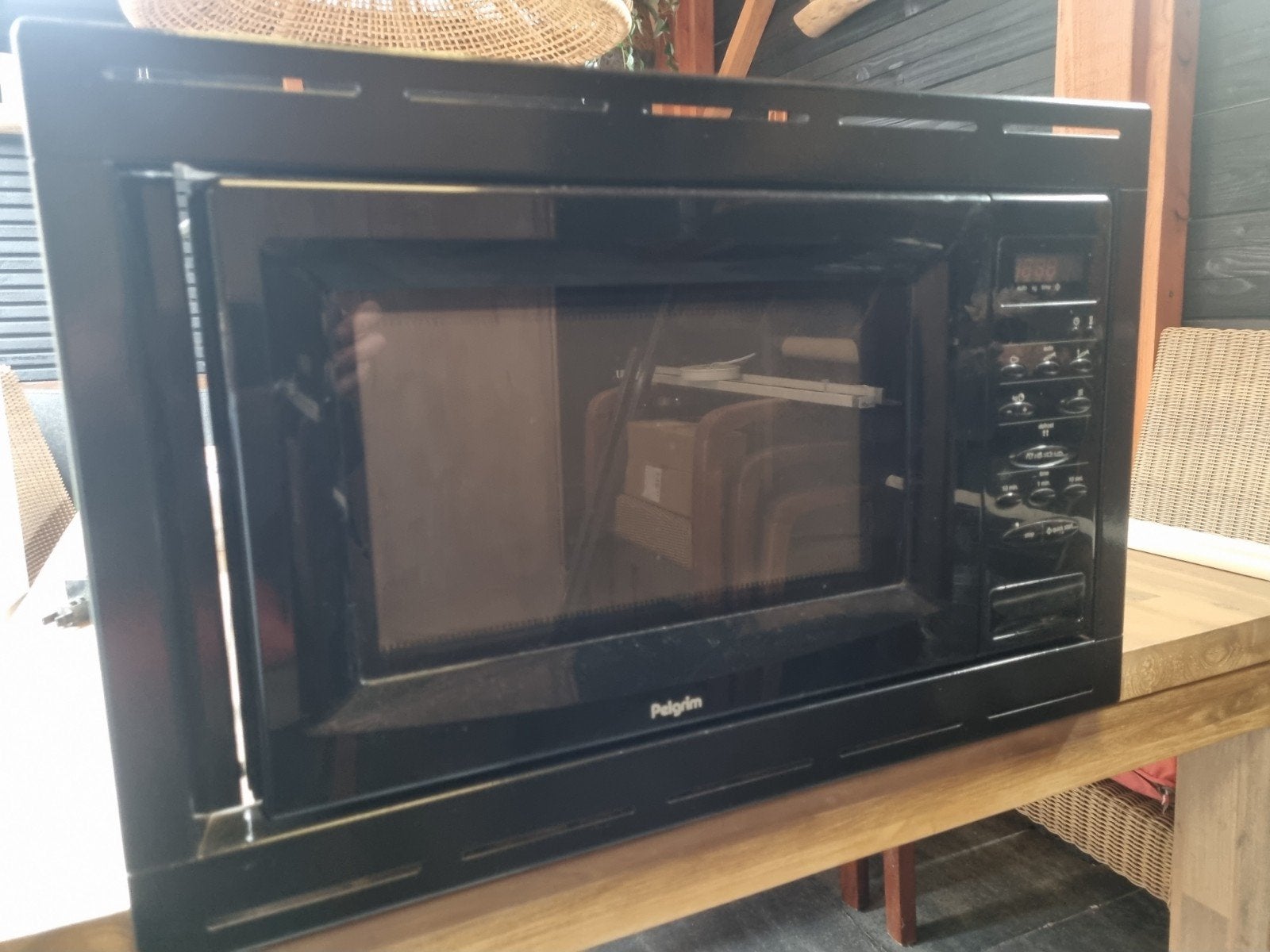 Magnetron Pelgrim Inbouw Zwart 800 watt, Ophalen, Gebruikt, Magnetron, Inbouw