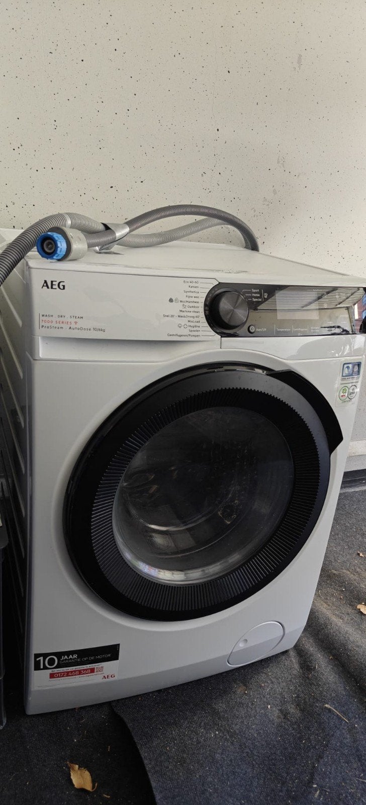 AEG LWR7516AD4 7000 serie ProSteam Was-droogcombinatie, 10 kg of meer, Ophalen, Zo goed als nieuw, 85 tot 90 cm