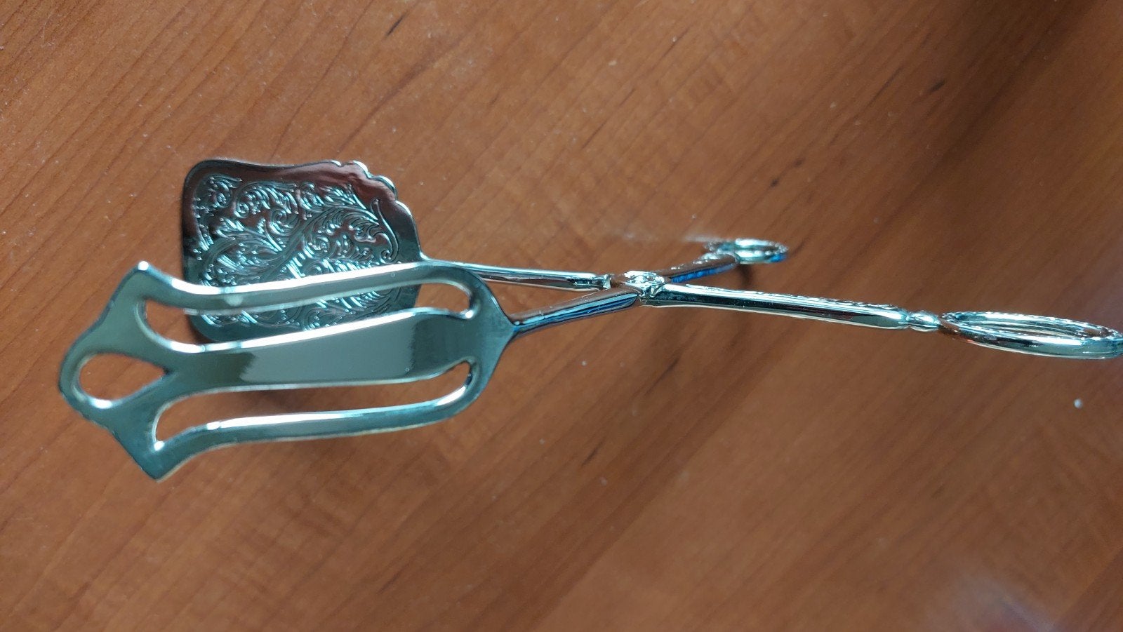 Zilverkleurige gebaksschep en -tang, 22 cm, Ophalen of Verzenden