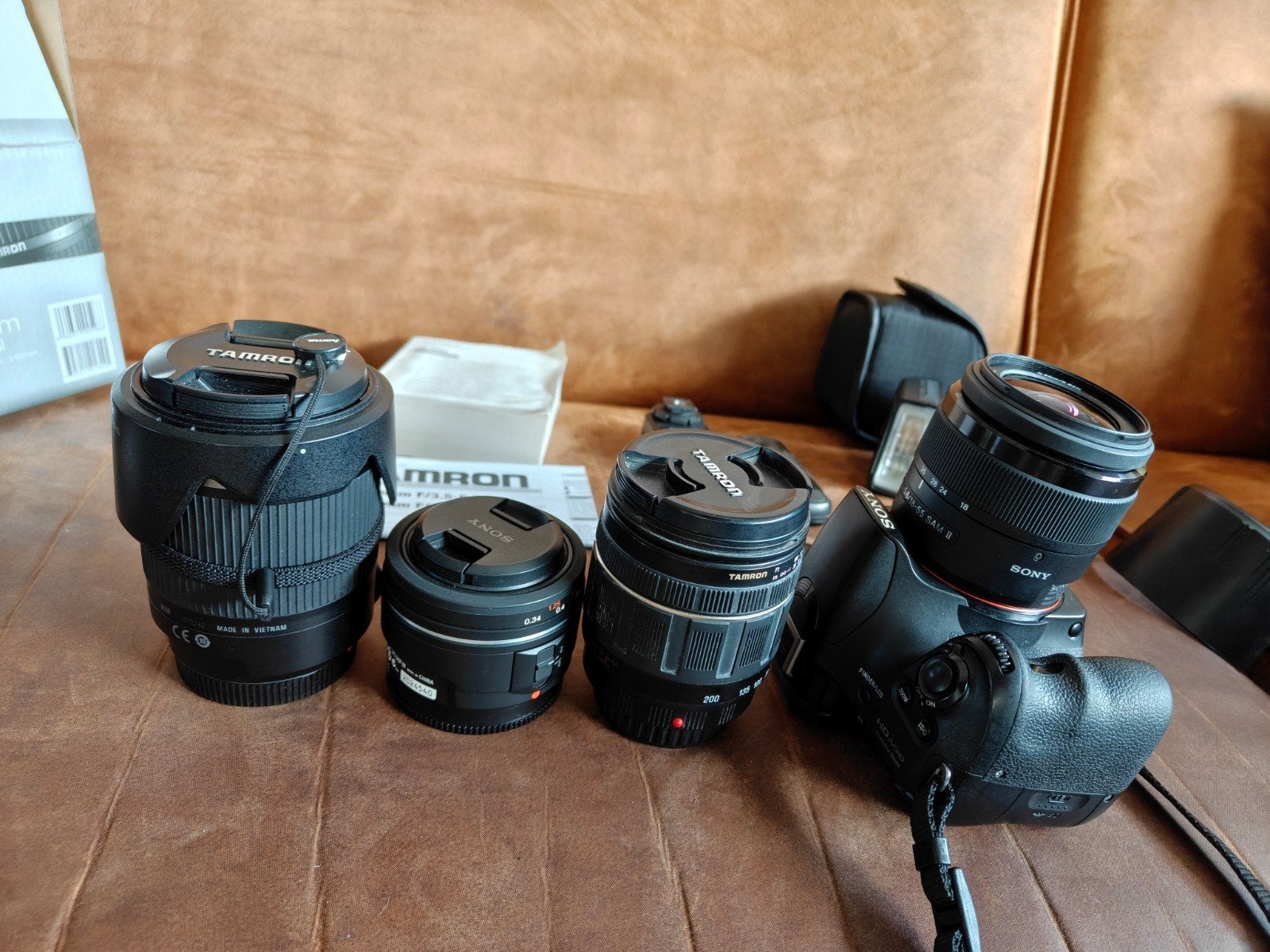 Sony SLT A58 met 4 lenzen, flitser en afstandsbediening, Ophalen of Verzenden, Spiegelreflex, Sony, 8 keer of meer