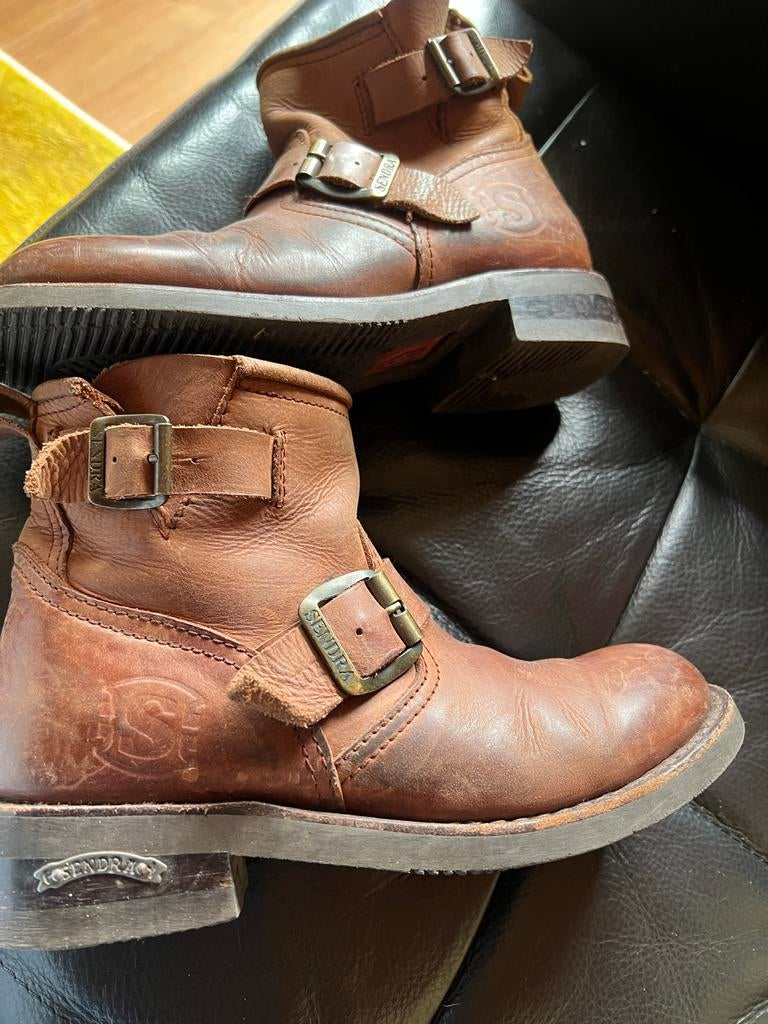 Sendra Enkellaarsjes - Bruin Leer, Kleding | Heren, Bruin, Overige typen, Ophalen of Verzenden, Zo goed als nieuw
