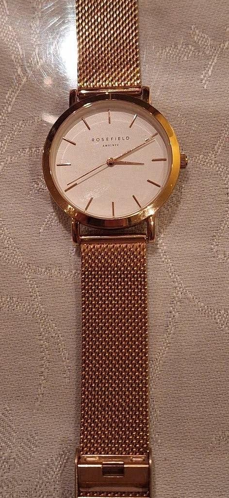 Rosefield AMS NYC Herenhorloge Goudkleurig - Als Nieuw, Ophalen of Verzenden, Zo goed als nieuw, Staal, Overige merken