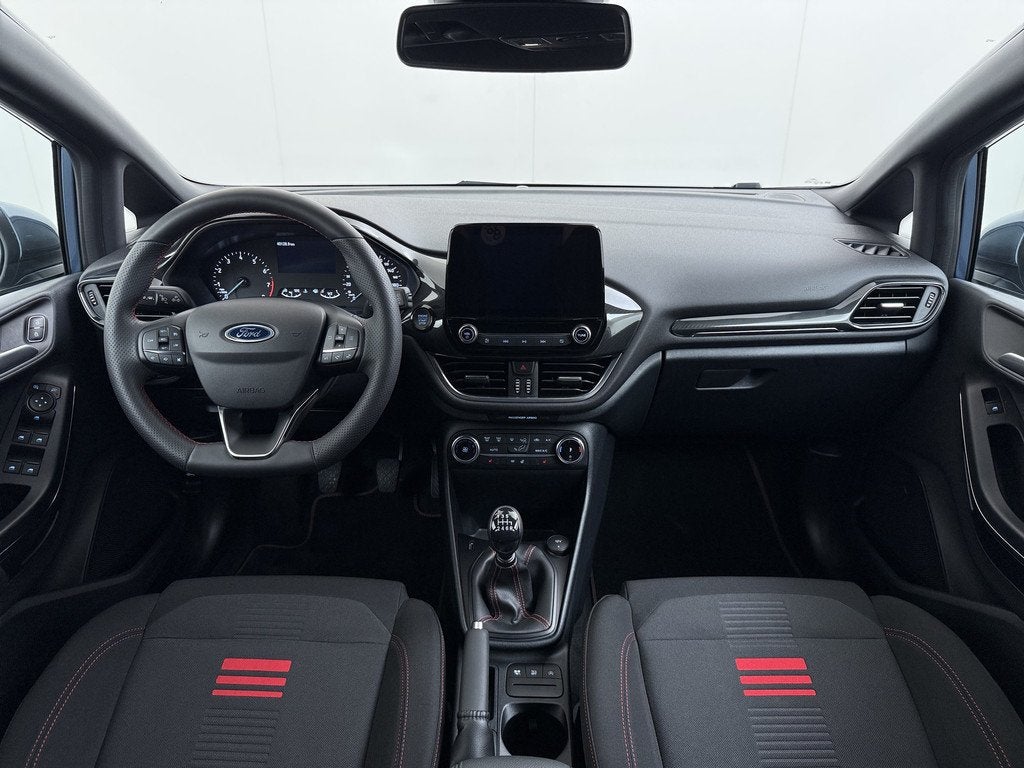 Ford Fiesta 1.0T 125PK Hybrid ST-Line Stoel+Stuur+Voorruitve, Voorwielaandrijving, Gebruikt, Lichtsensor, Blauw