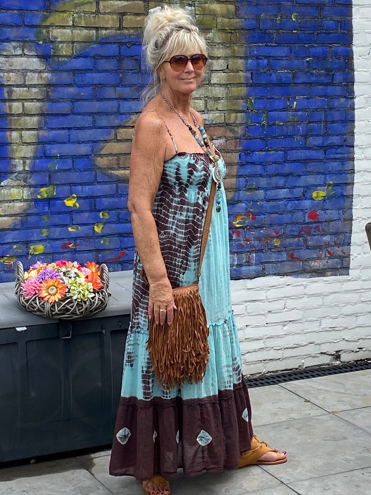 Ibiza jurk Boho Bohemien mt 36-40, Ophalen of Verzenden, Zo goed als nieuw, Onder de knie