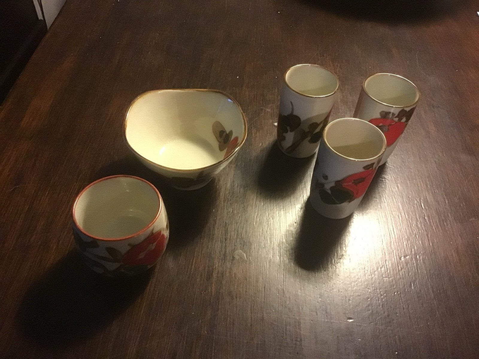 Niko Hand Painted Japanse Kommen en Kopjes Set opbr giro555, Ophalen of Verzenden