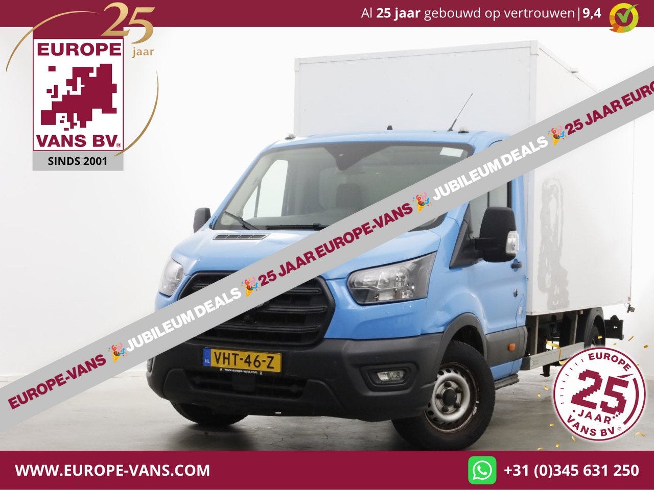 Ford Transit 350 2.0 TDCI 130pk E6 Bakwagen met achterdeuren, Auto's, Voorwielaandrijving, 15 km/l, Euro 6, Blauw