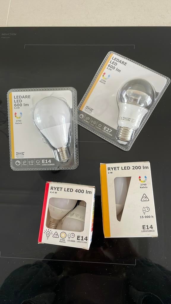 Diverse led lampen Ikea, Huis en Inrichting, Lampen | Losse lampen, Led-lamp, Minder dan 30 watt, Nieuw, E27 (groot)