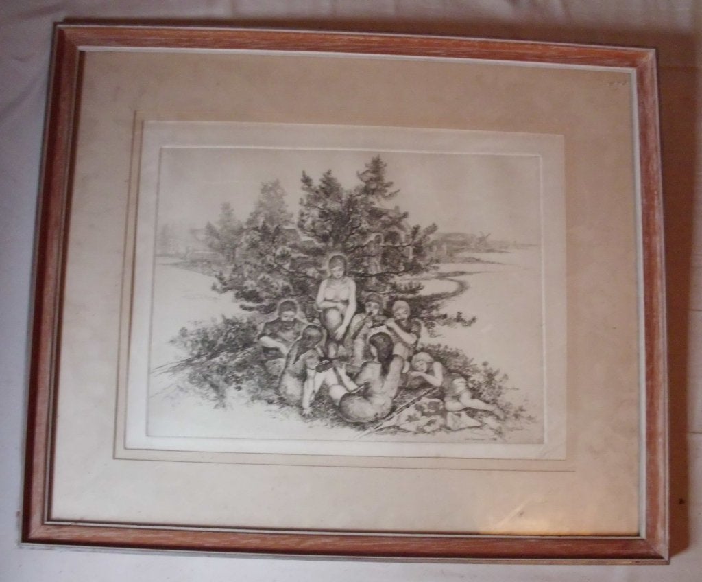 Jan Keustermans    Belgie'., Ophalen of Verzenden, Dagelijks leven, Ets, 1900 - 1949