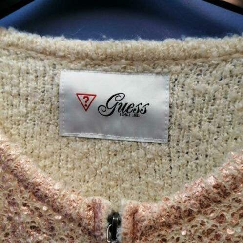 Guess origineel vest /jasje wollig nuderoze metallic S 36374, Guess, ., Guess, Ophalen of Verzenden