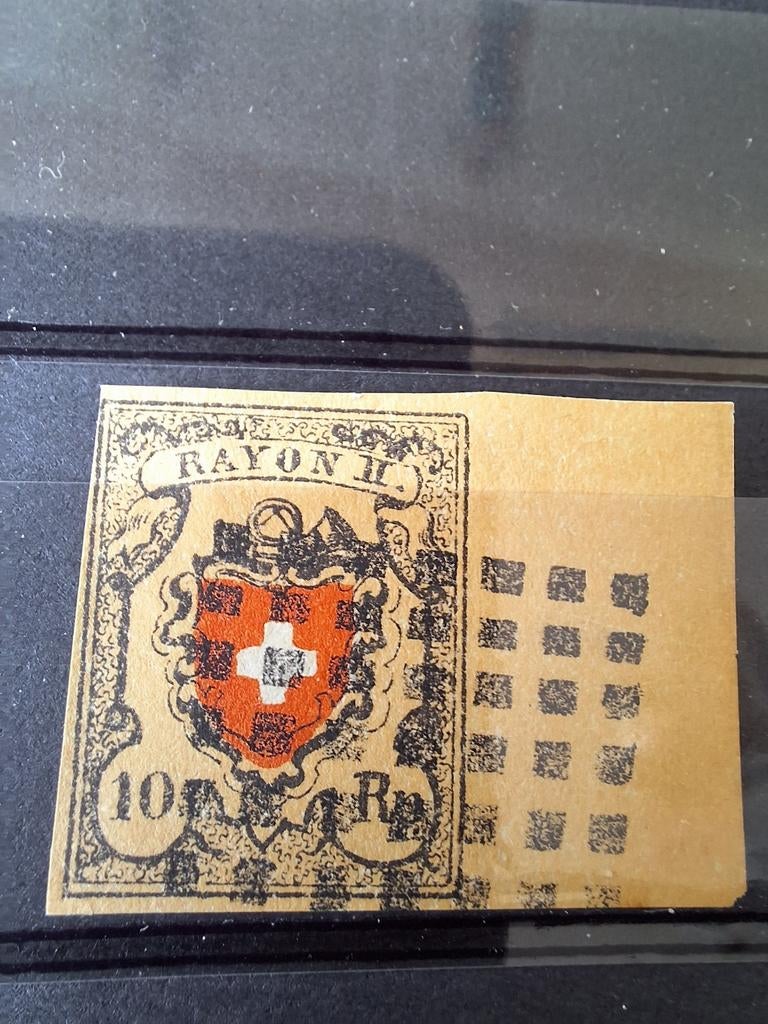 Zwitserland: mi. 8. Zwitsers wapen met posthoorn., Ophalen of Verzenden, Gestempeld