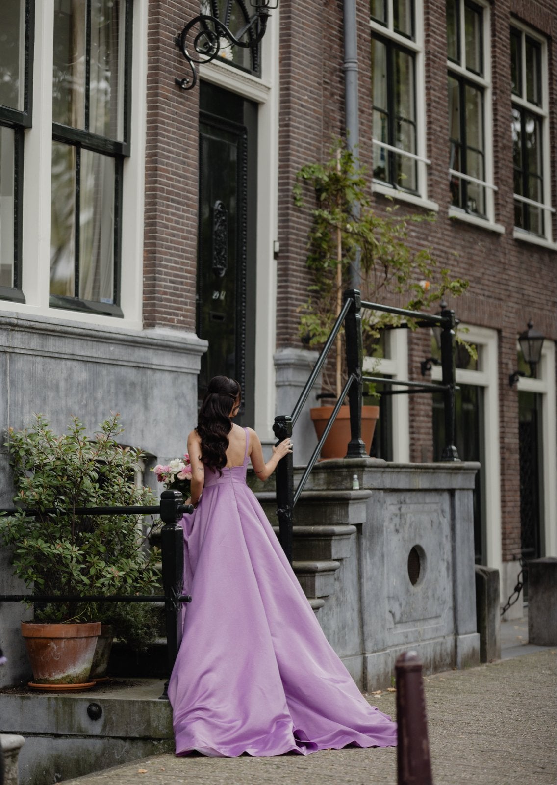 Op maat gemaakte lila jurk - XS/S, 1x gedragen, Kleding | Dames, Ophalen of Verzenden, Zo goed als nieuw, Maat 34 (XS) of kleiner