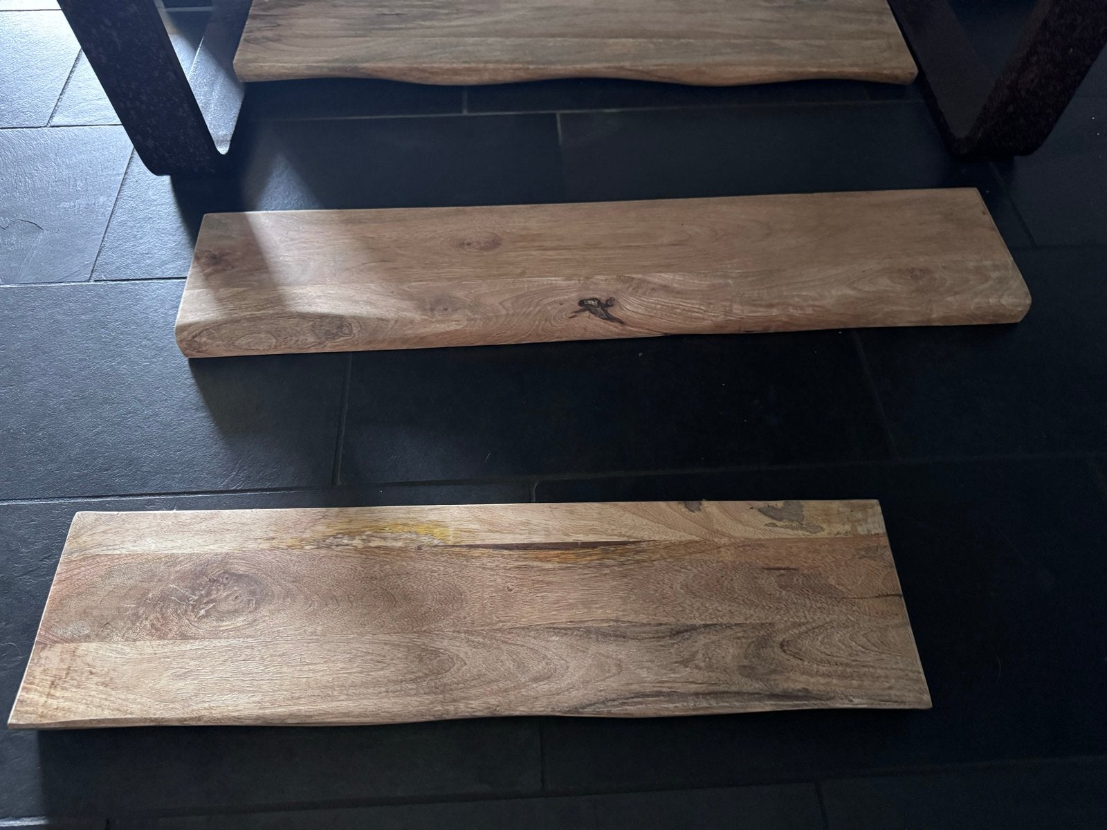 Drie houten wandplanken - massief mangohout, Overige typen, Hout, Nieuw, Ophalen of Verzenden