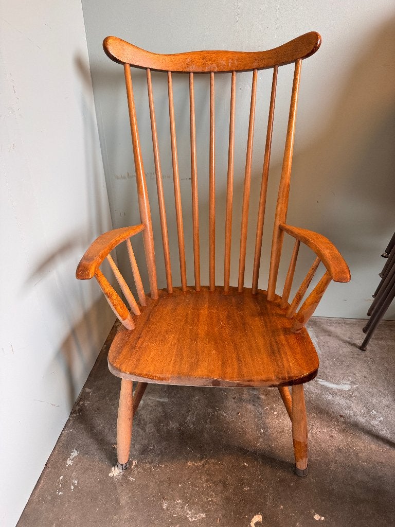 Vintage spijlenstoel, Ophalen, Bruin, Vintage, Zo goed als nieuw