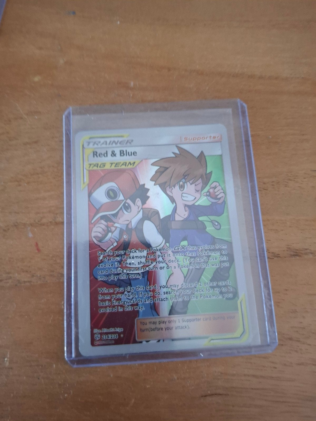 Pokémon TCG: Red & Blue TAG TEAM Supporter Kaart, Ophalen of Verzenden, Zo goed als nieuw, Losse kaart