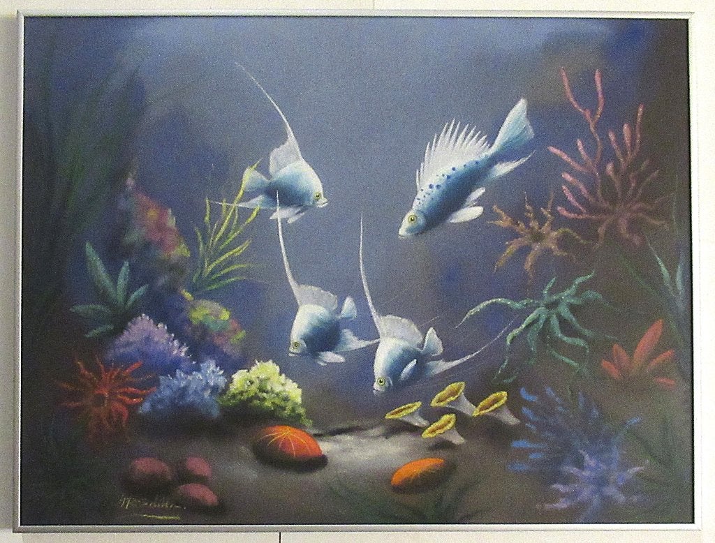 Lithografisch kunstwerk poster naar schilderij onder glas., Ophalen, Zo goed als nieuw, Overige typen