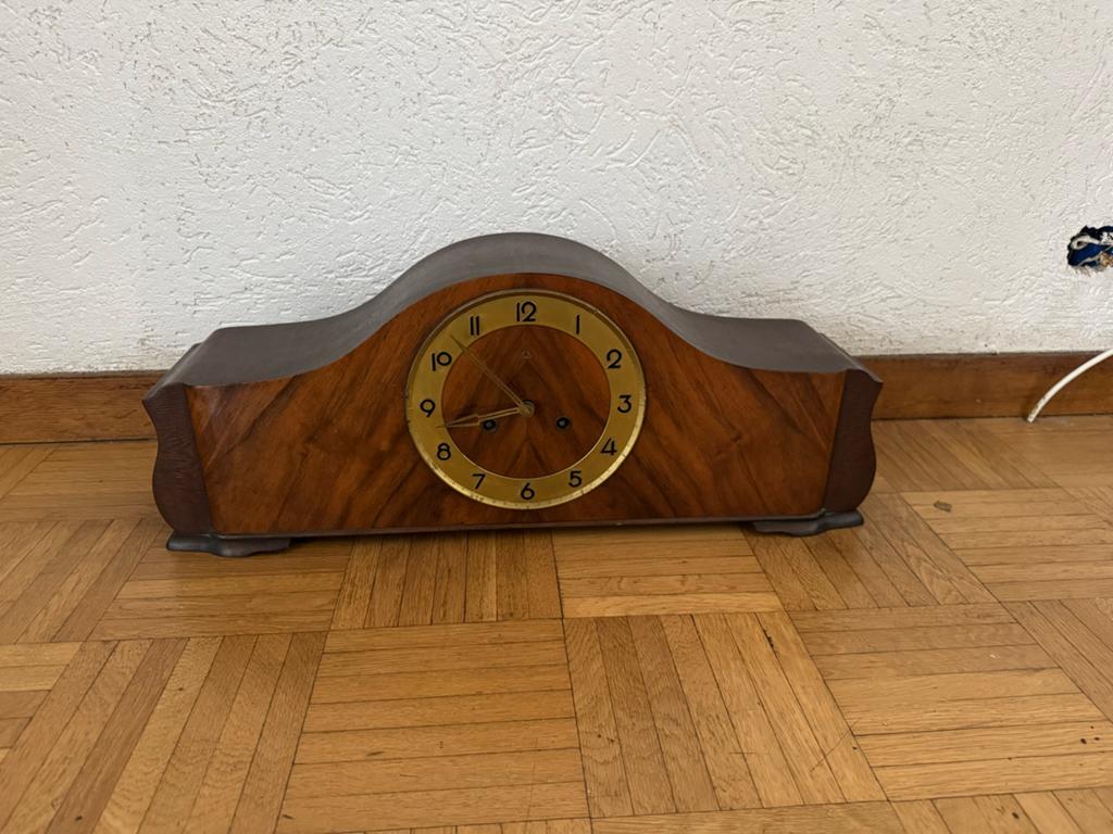 Vintage Schouwklok / Mantelklok - Hout - Jaren '30/'40, Antiek en Kunst, Antiek | Klokken, Ophalen
