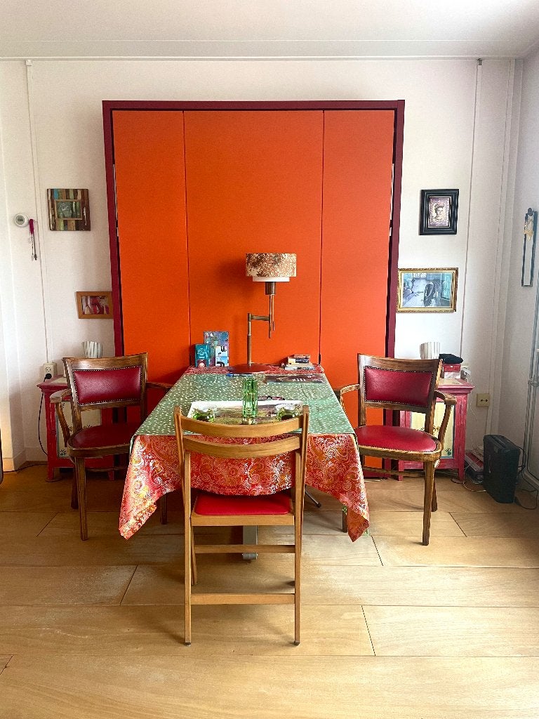 Design kastbed met tafel. Ruimtebesparend en stijlvol, Ophalen of Verzenden, Gebruikt