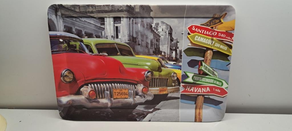 Fraai Easylife dienblad - Cuba Oldtimers 46 x 32 cm, Ophalen of Verzenden