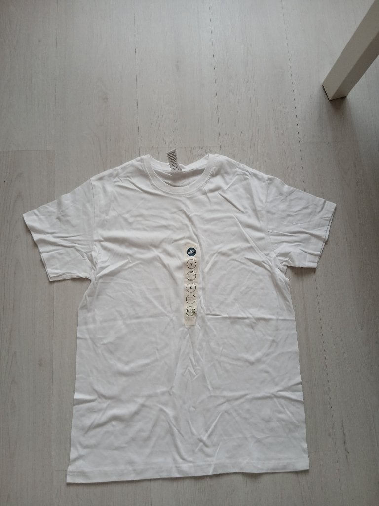 witte T shirt Maat S Nieuw 100% Katoen, Maat 38/40 (M), Wit, Nieuw, Ophalen of Verzenden