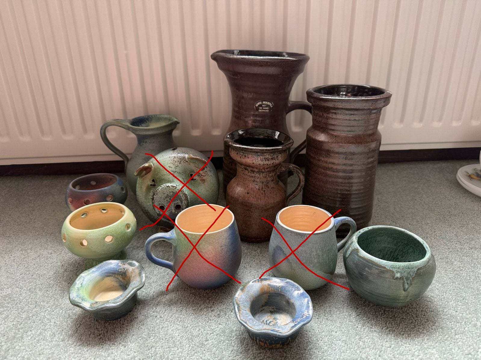 Vintage Adrie Moerings keramiek – vazen, mokken, spaarvarken, Ophalen of Verzenden