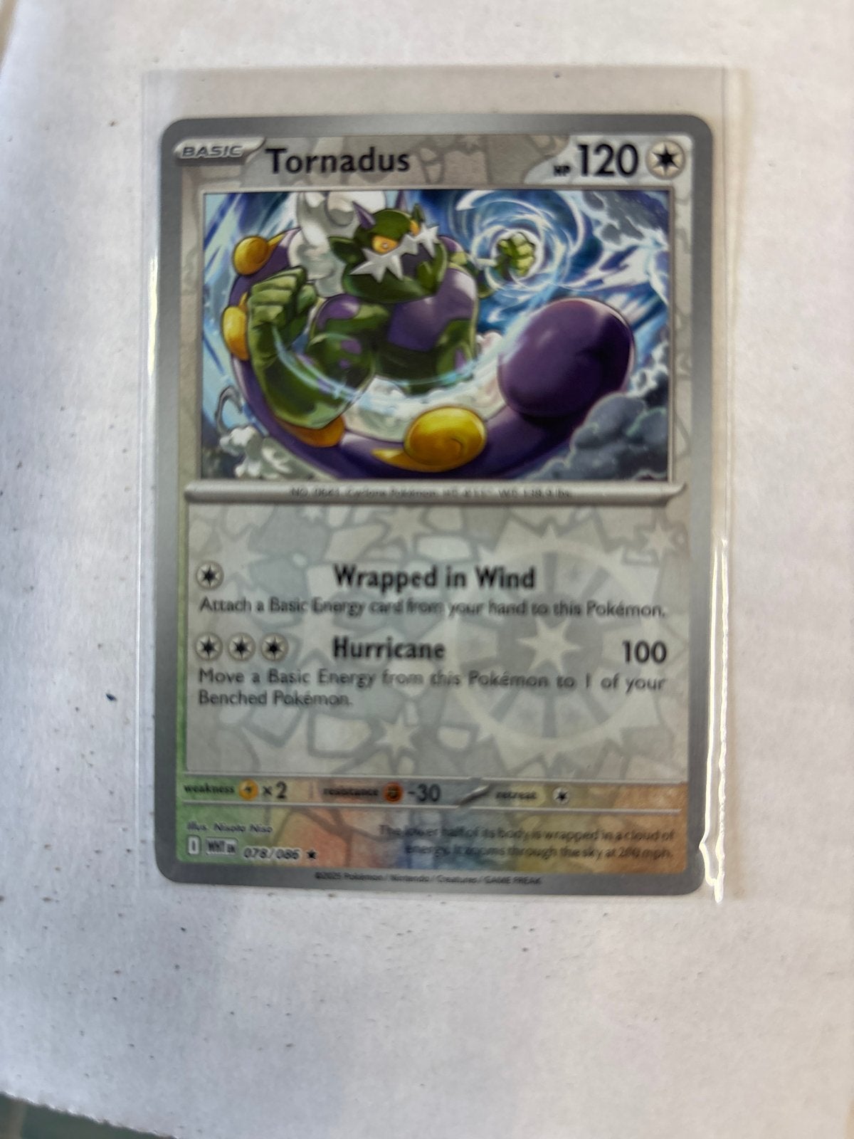 Pokémon Kaart Tornadus 078/086 Holo Rare BW Emerging Powers, Ophalen, Zo goed als nieuw, Losse kaart, Foil