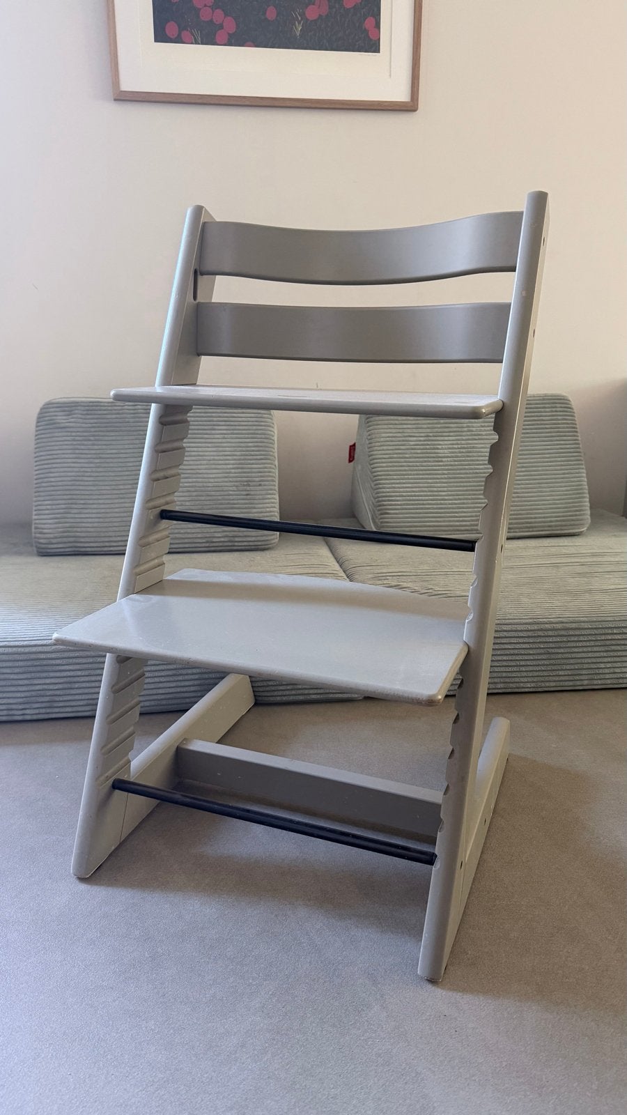 Stokke Tripp Trapp meegroeistoel - Grijs / Storm grey, Ophalen, Gebruikt, Meegroeistoel, Aanschuifbaar