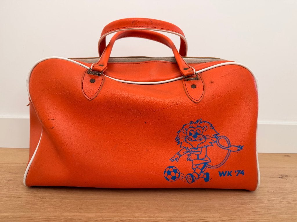 Vintage KNVB Sporttas WK1974 Oranje, Ophalen of Verzenden, Gebruikt