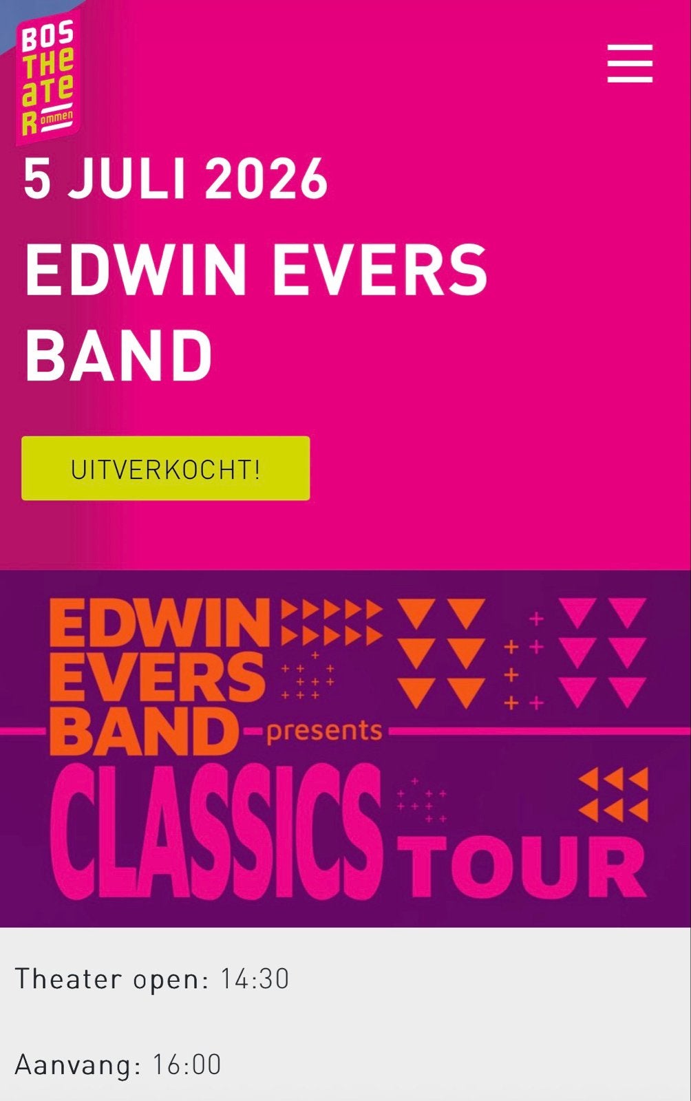 Edwin Evers Bostheater Ommen 5 juli, Eén persoon, Juli