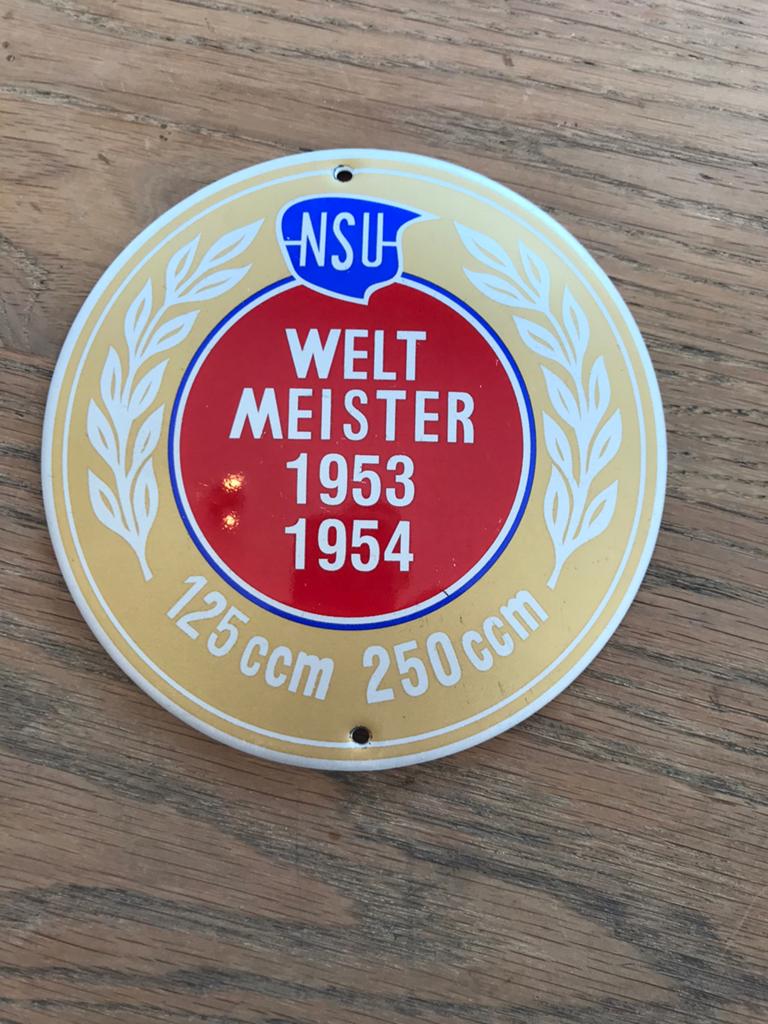 NSU emaille reclamebord, Verzamelen, Merken en Reclamevoorwerpen, Ophalen of Verzenden, Zo goed als nieuw, Reclamebord