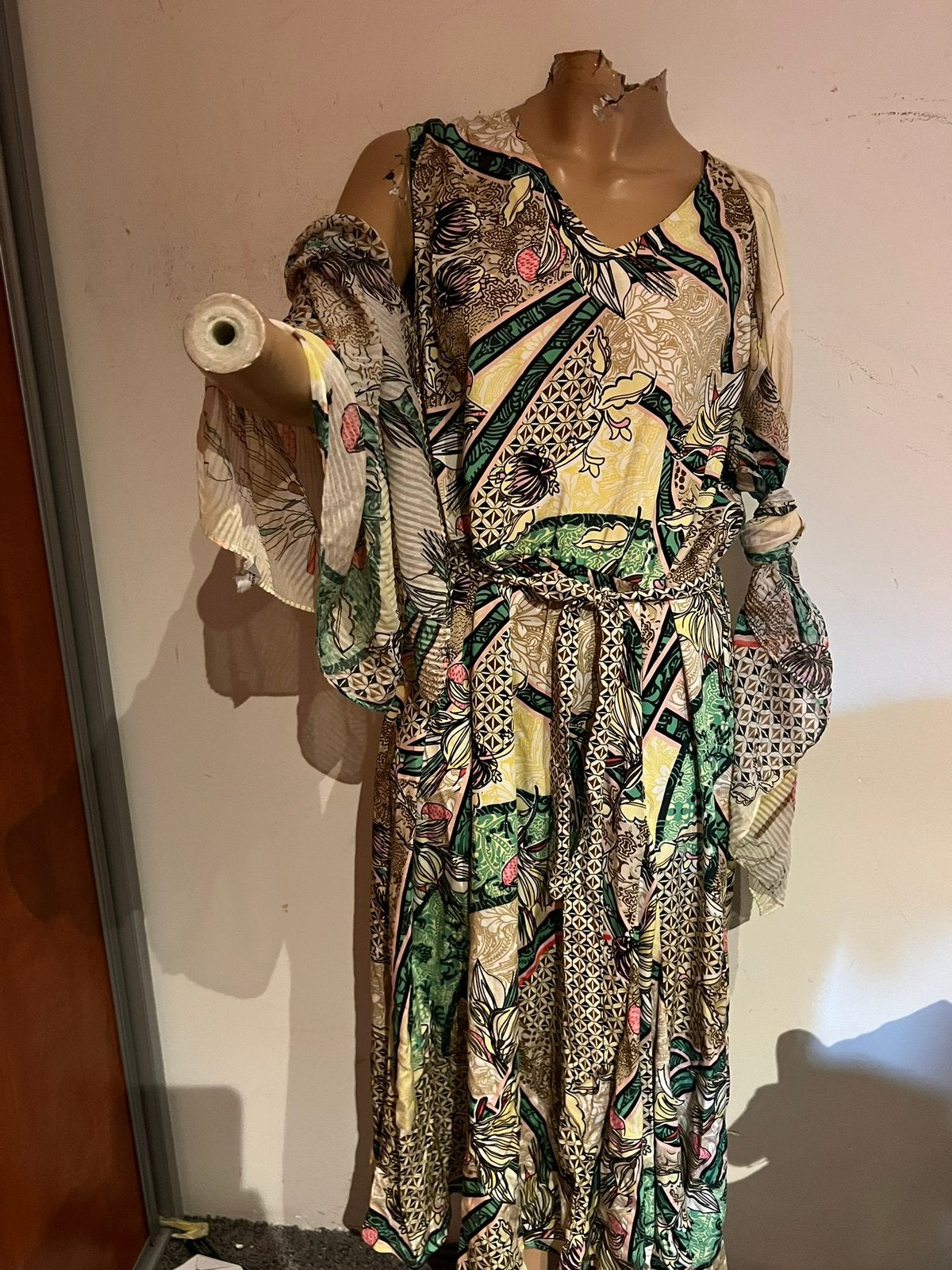 GERRY WEBER jurk met sjaal maat XL origineel zgan, G, Beige, Maat 46/48 (XL) of groter, T