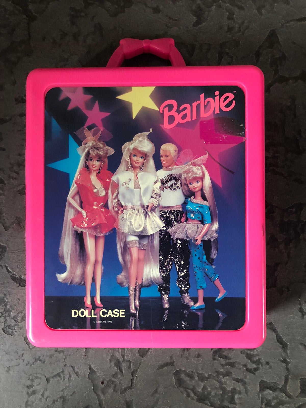 Barbie vintage roze star doll case/ opberg koffer 1993, Verzamelen, Poppen, Ophalen, Gebruikt, Pop