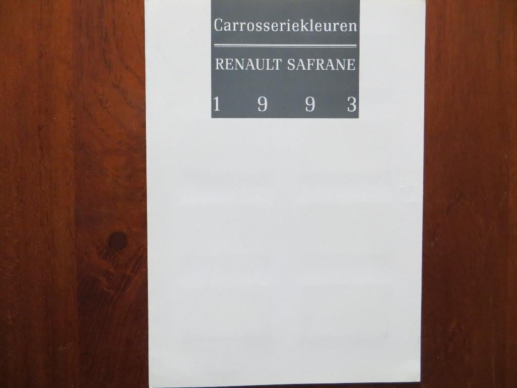 Renault Safrane Carrosseriekleuren 1993, Ophalen of Verzenden, Nieuw, Renault