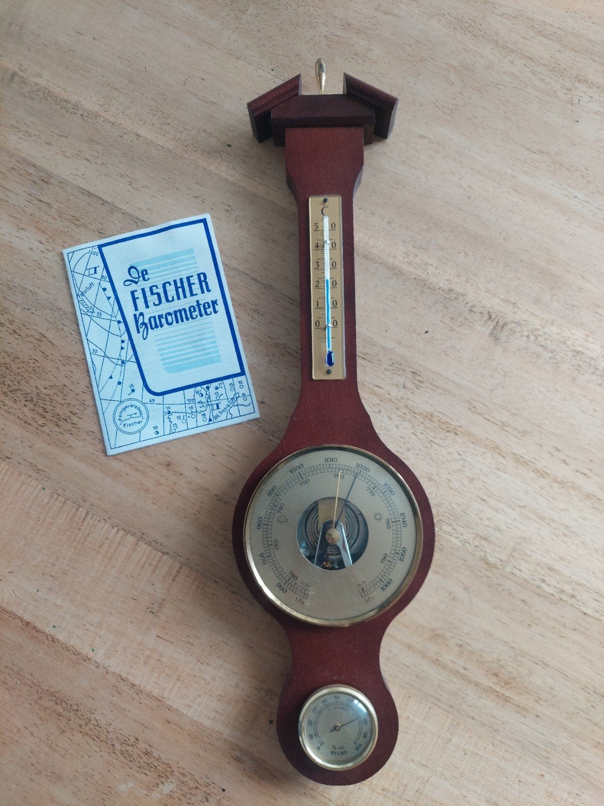 Fischer Barometer klassiek model, Ophalen of Verzenden, Zo goed als nieuw, Weerstation