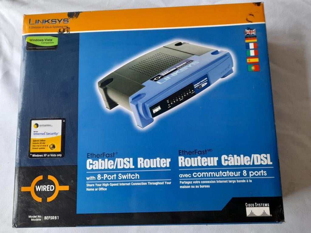 Linksys EtherFast Cable/DSL Router met 8-poorts switch, Ophalen of Verzenden, Gebruikt, Router, Linksys