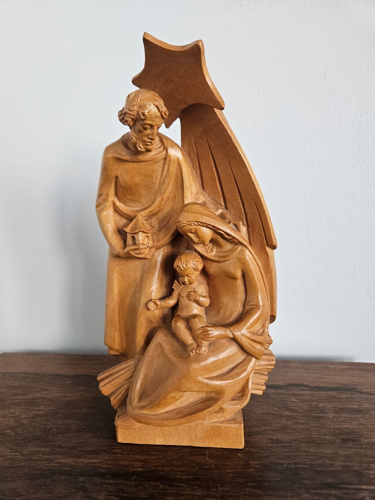 Vintage ANRI Houtsnijwerk - Heilige Familie 22 cm, Ophalen of Verzenden