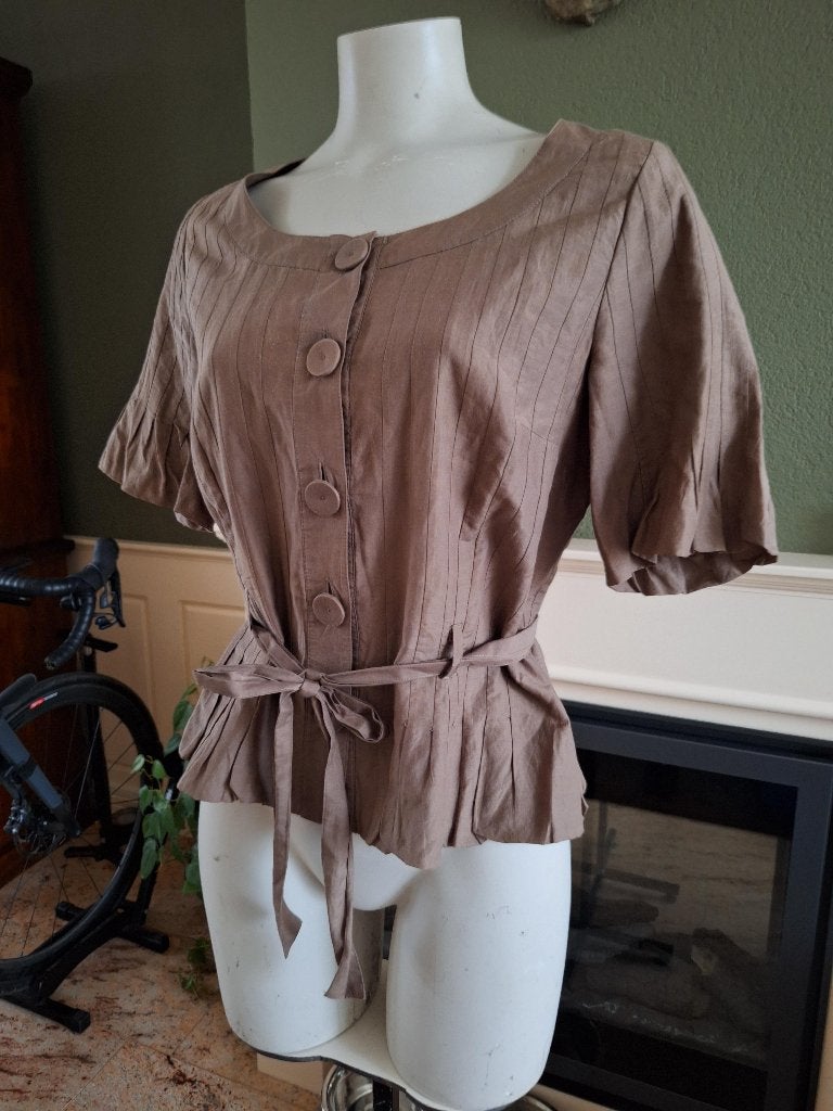 Caroline Biss mooi bloesje blouse 38 M, Maat 38/40 (M), Bruin, Verzenden, Zo goed als nieuw