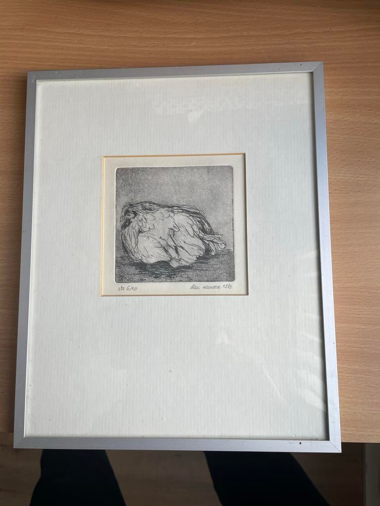 Ets van Ellen Meuves, kip, 1983, Ophalen of Verzenden, Flora en Fauna, 1950 - 1999, Genummerd