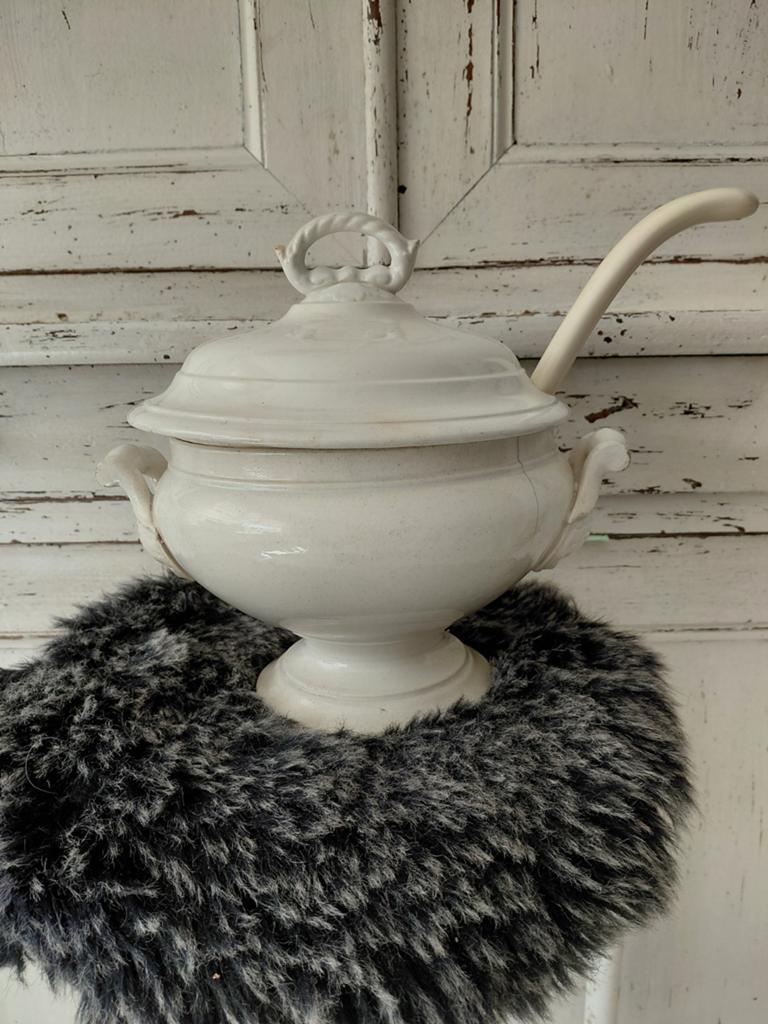 Brocante terrine+lepel, Ophalen