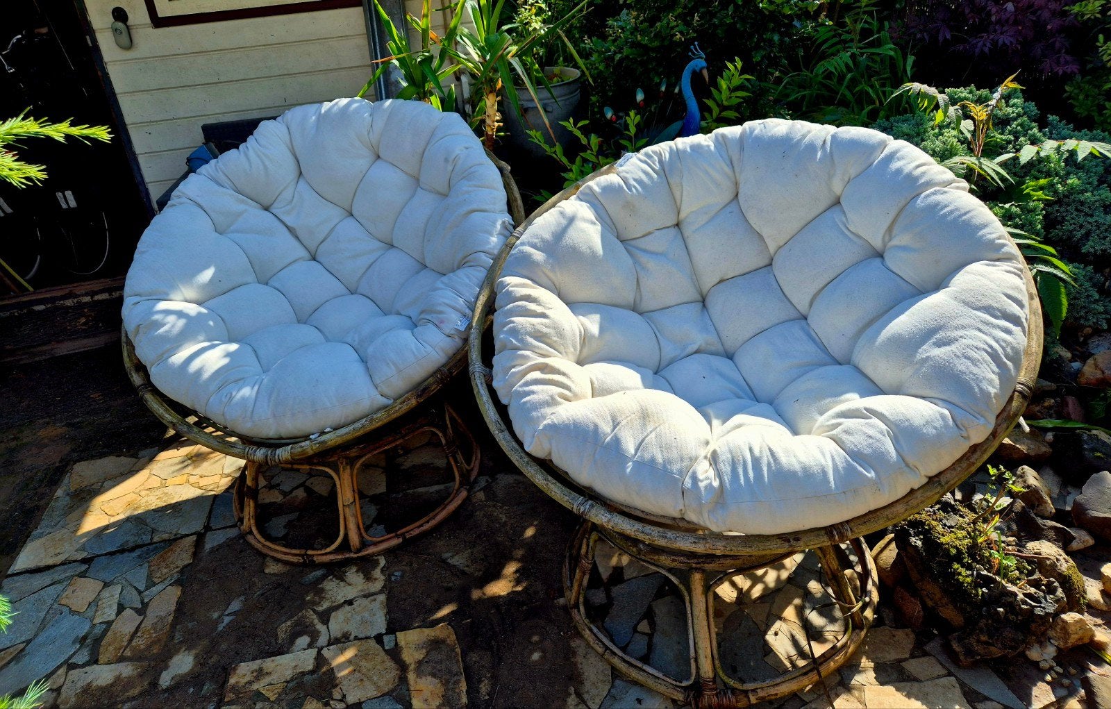 2 Rotan  Relaxstoelen, Huis en Inrichting, Ophalen, Gebruikt, 75 tot 100 cm