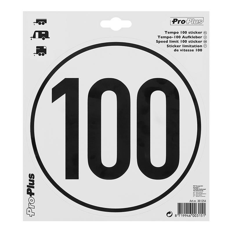 Tempo 100 sticker, Nieuw, Proplus, Ophalen of Verzenden, NB