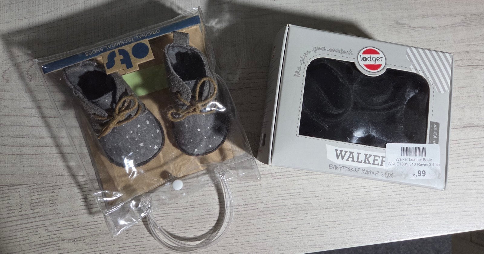 OTS babyschoentjes maat 18 en Lodger Walker maat 3-6 maanden, Ophalen, Jongen of Meisje, Schoenen, Zo goed als nieuw