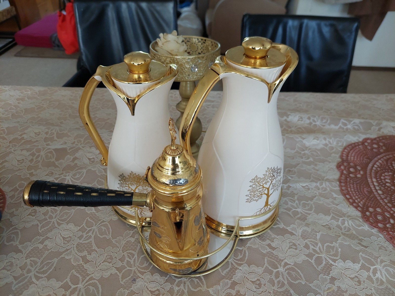 Arabische koffie- en theeset met 2 thermoskannen, Ophalen of Verzenden