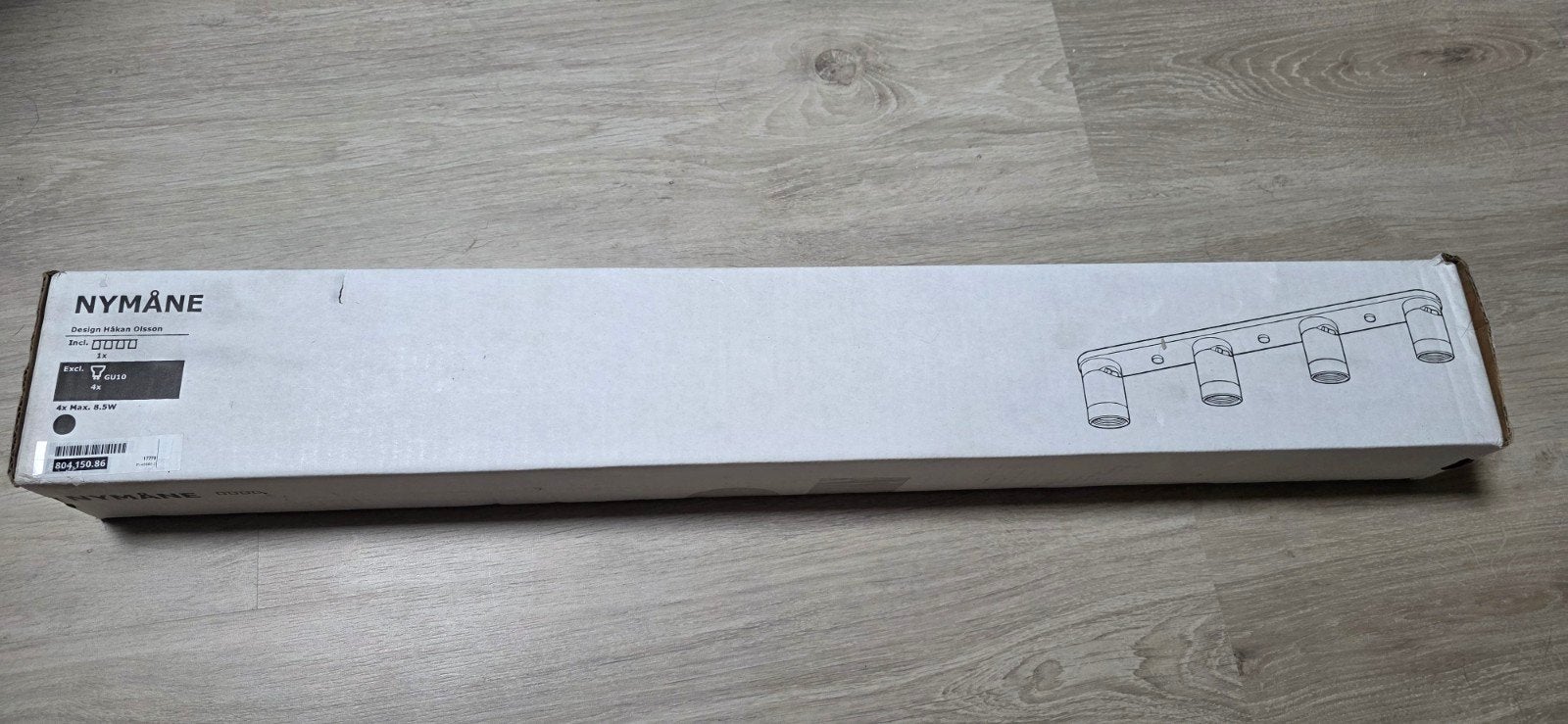 IKEA Nymåne spotbalk zwart - Nieuw in doos, GU10, Nieuw, Ophalen of Verzenden, Geschikt voor wandmontage