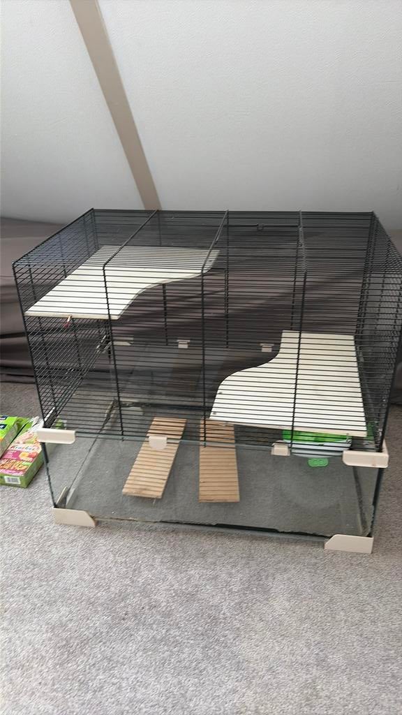 Ferplast karat Knaagdierenkooi met veel toebehoren, Kooi, Gebruikt, Minder dan 75 cm, Ophalen