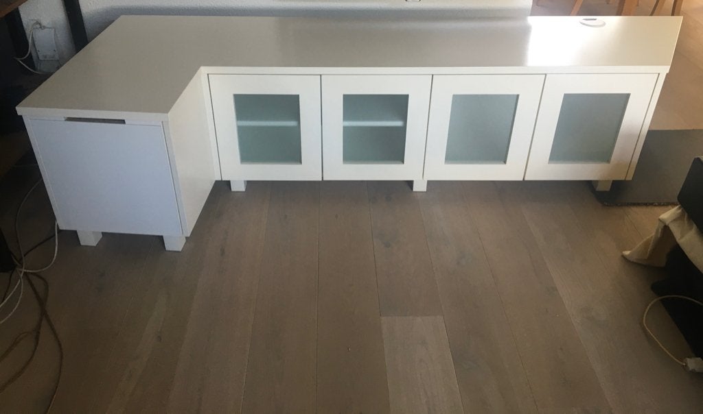 Tv-meubel zitbank opbergmeubel roomwit, Ophalen, 150 tot 200 cm, Meerdere deuren, Zo goed als nieuw